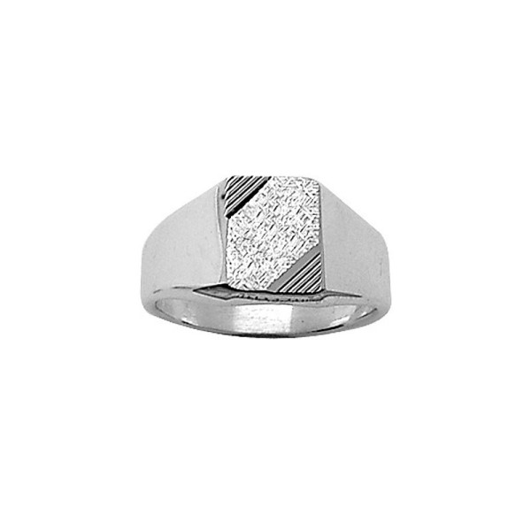 Chevalière homme argent massif rectangle