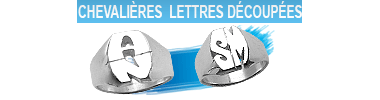 Chevalière en argent lettres découpées pour homme